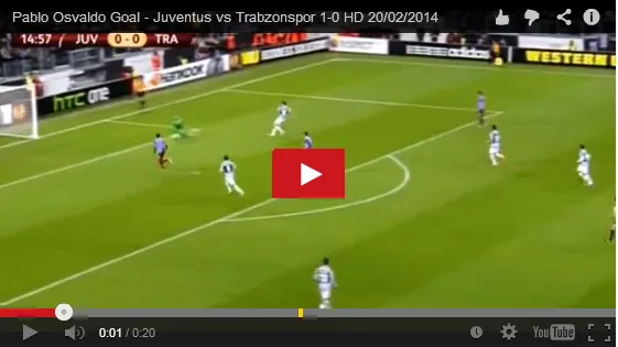 Primo sigillo di Osvaldo, Juve già avanti col Trabzonspor (VIDEO GOL)