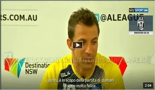 Del Piero emozionatissimo: eccolo in conferenza stampa (video)