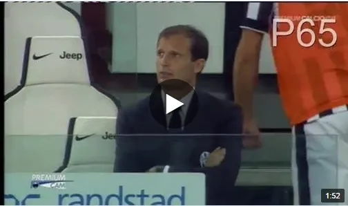 Allegri Cam: reazione inaspettata al gol di Tevez, furia sulla punizione di Bonucci! (Video)