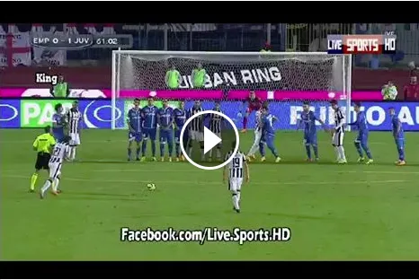 Il Maestro Pirlo è tornato: punizione spettacolare contro l’Empoli (VIDEO)