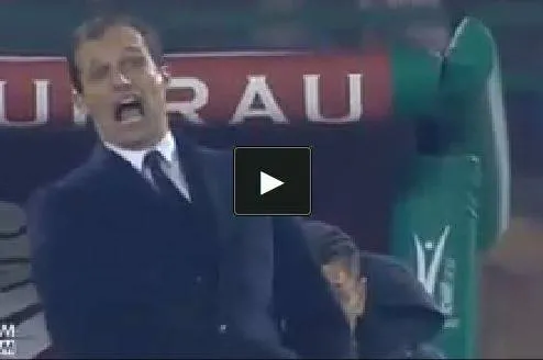 Allegri show a Cagliari: tutti esultano, lui si infuria anche sullo 0-3! (Video)