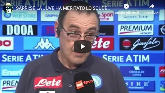 Quando Sarri è stato sportivissimo con la Juve: “Basta recriminare, ha fatto più punti”