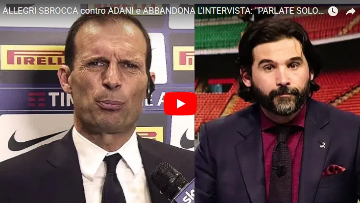 VIDEO – Allegri si fa beffe di Adani e degli schemi di Sarri: Sky sta esagerando!