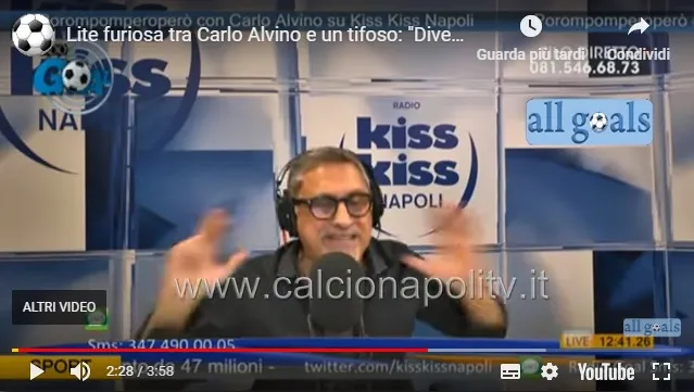 Lite imprevista tra Alvino e un tifoso del Napoli sportivo: “Non godiamo per KO della Juve”