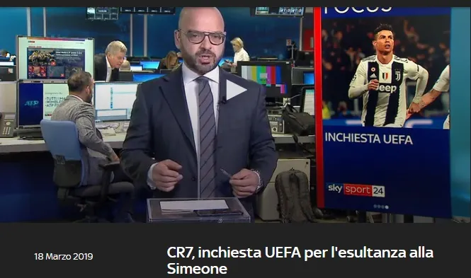 Inchiesta UEFA per CR7 in Champions, Sky svela retroscena: “Squalifica vergognosa”