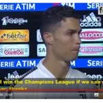 Un vincente Cristiano Ronaldo: “Vinceremo la Champions League l’anno prossimo”