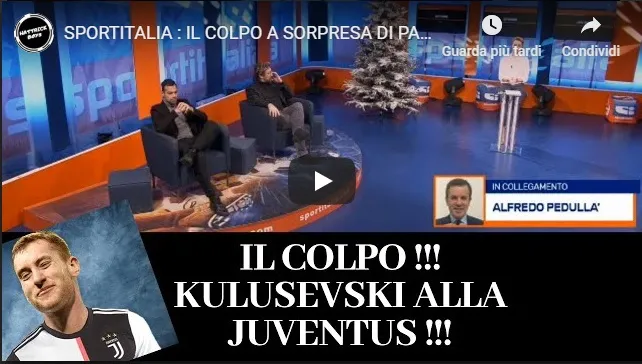 Annunciato Kulusevski alla Juve in diretta TV: su SportItalia ci rimangono davvero male