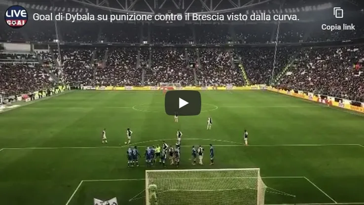 VIDEO – Magia di Dybala su punizione, Juve avanti col Brescia!