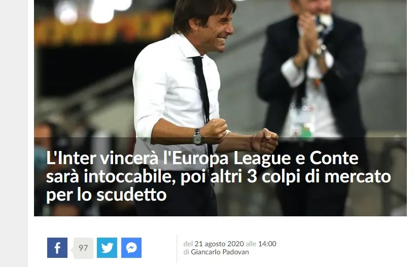 Le profezie di Sconcerti e Padovan: Inter più forte della Juve, vincerà EL e Conte intoccabile