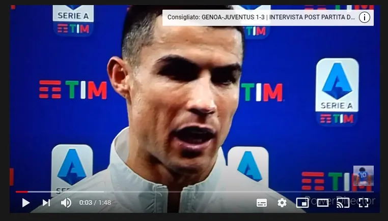 Cristiano Ronaldo parla italiano e pensa solo alla Juve: una frase dopo il Genoa carica i tifosi