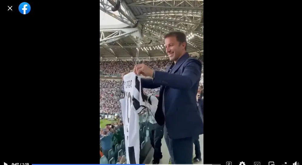 Del Piero torna a casa e lo Stadium intona il coro più bello per lui