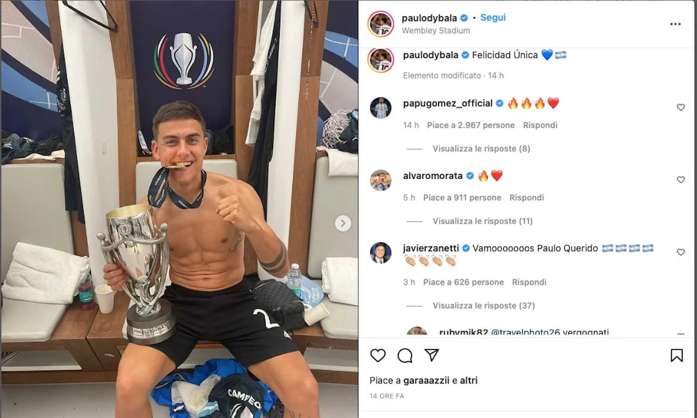 Dybala all’Inter e Materazzi lo da per fatto: il messaggio poi cancellato